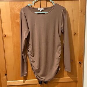 Maternity Brown Long Sleeve Dress